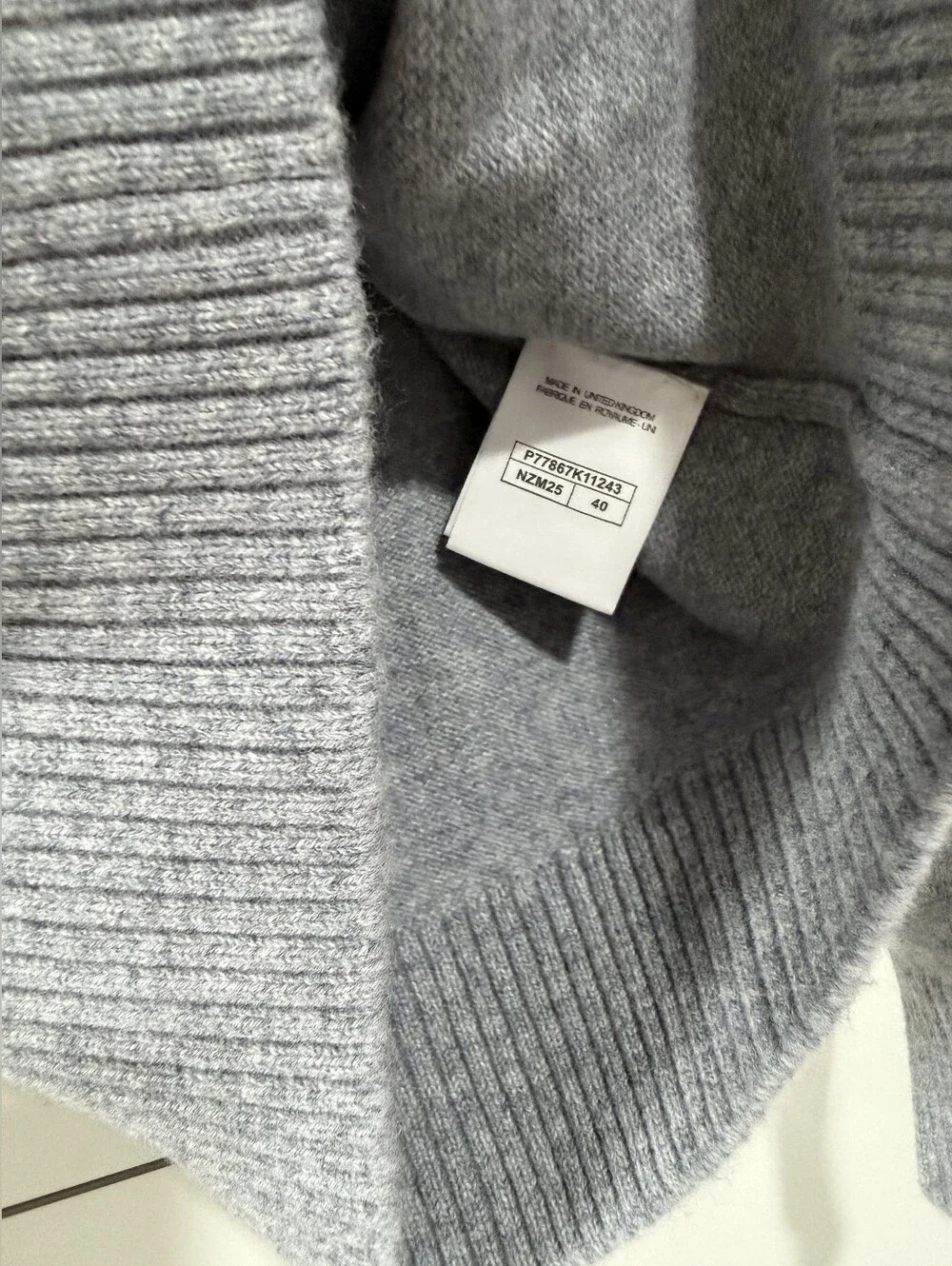 Chanel Gray Crewneck Cashmere Blend Cardigan Sweater